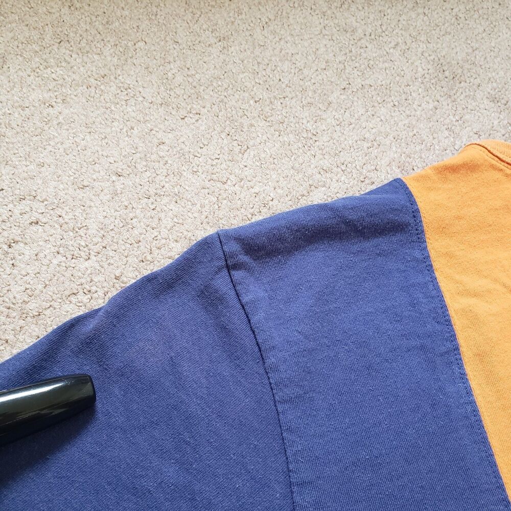 Vintage 90s Polo Jeans Company #09 Sz Medium Mens Colorblock T-Shirt Orange Blue - Picture 5 of 8